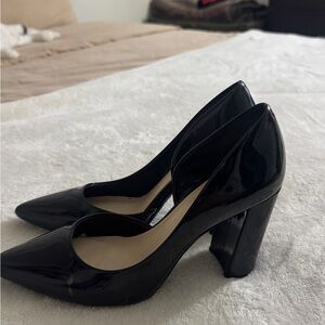 Black Patent Leather Block Heels